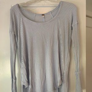 Free People, long sleeve blue tee, size small